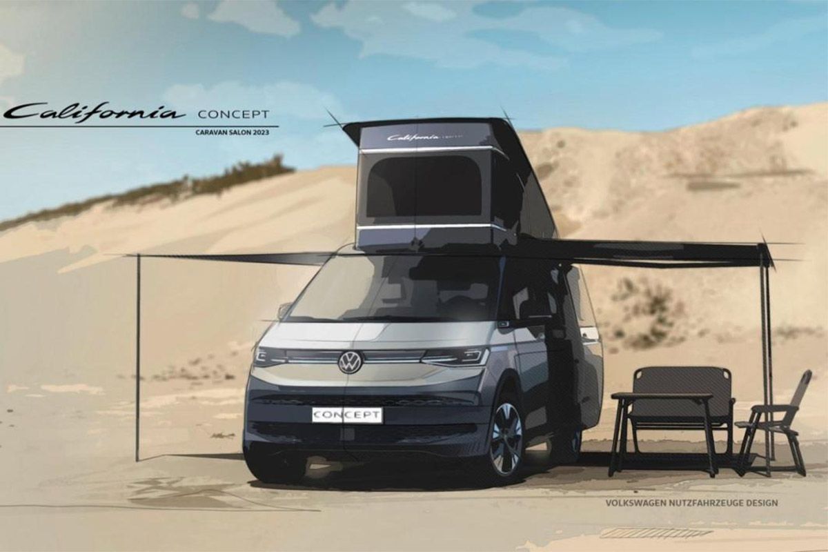 Primer adelanto de la VW California T7, la nueva furgoneta camper híbrida enchufable