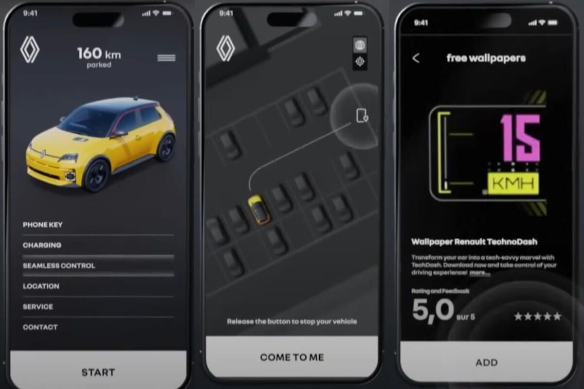 Nuevas filtraciones del inminente Renault 5: diseño del cuadro, sistema de aparcamiento remoto, app oficial...