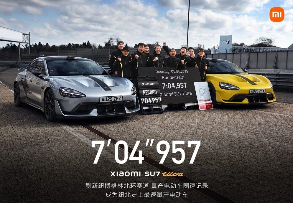 El Xiaomi SU7 Ultra destroza el récord de Nürburgring y quita a Porsche el título al coche eléctrico de producción más rápido